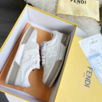 Fendi Unisex Match White Suede Low Tops (1)