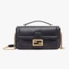 Fendi Women Baguette Chain Black Nappa Leather Bag