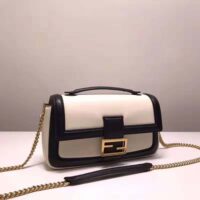 Fendi Women Baguette Chain Black and White Nappa Leather Bag (1)