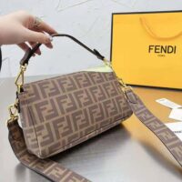 Fendi Women Baguette FF Glazed Fabric Bag with Inlay (1)