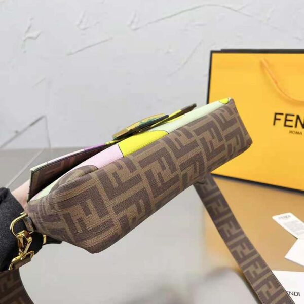 Fendi Women Baguette FF Glazed Fabric Bag with Inlay (5)