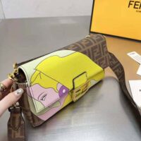 Fendi Women Baguette FF Glazed Fabric Bag with Inlay (1)