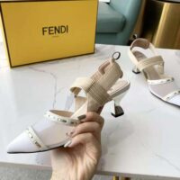 Fendi Women Colibri Pink Mesh High-Heel Slingbacks with Metal Stitches (1)