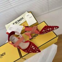 Fendi Women Colibri Red Micromesh Slingbacks with a Medium Heel (1)