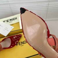 Fendi Women Colibri Red Micromesh Slingbacks with a Medium Heel (1)