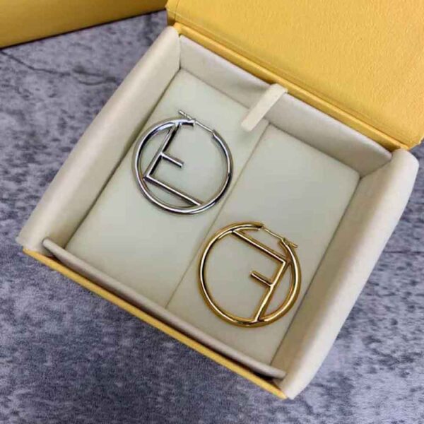 Fendi Women F Is Fendi Earrings Gold and Palladium Earrings (4)