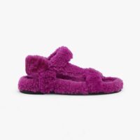 Fendi Women Feel Purple Sheepskin Sandals (1)