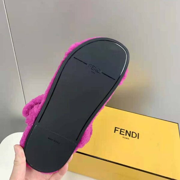 Fendi Women Feel Purple Sheepskin Sandals (10)