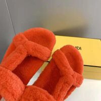 Fendi Women Feel Red Sheepskin Sandals (1)