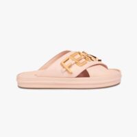 Fendi Women Fendigraphy Pink Leather Slides (1)