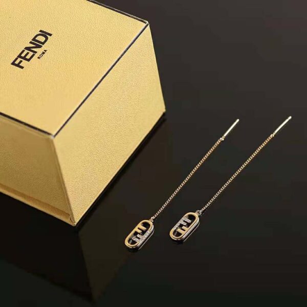 Fendi Women Fine Chain Earrings with Fendi O’Lock Pendant (3)