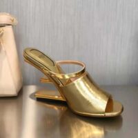 Fendi Women First Gold Nappa Leather High-Heeled Sandals (1)