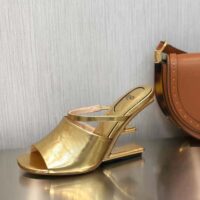 Fendi Women First Gold Nappa Leather High-Heeled Sandals (1)