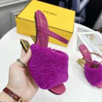 Fendi Women First Purple Sheepskin High-Heeled Sandals (1)