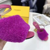 Fendi Women First Purple Sheepskin High-Heeled Sandals (1)