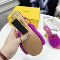 Fendi Women First Purple Sheepskin High-Heeled Sandals (1)