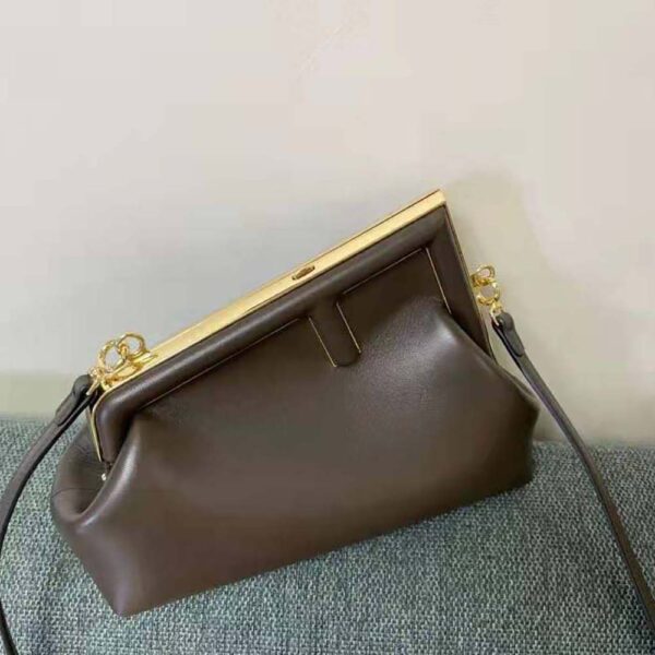 Fendi Women First Small Dark Brown Leather Bag (4)