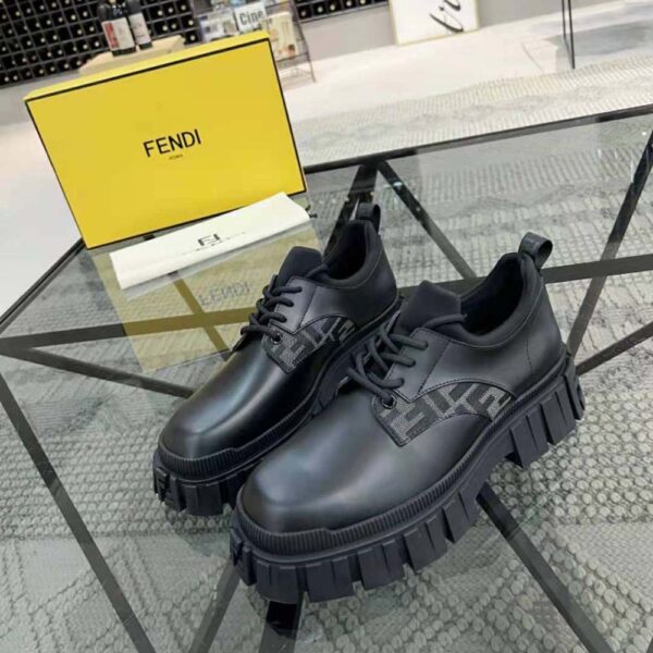 Fendi Women Force Black Leather Lace-Ups (2)