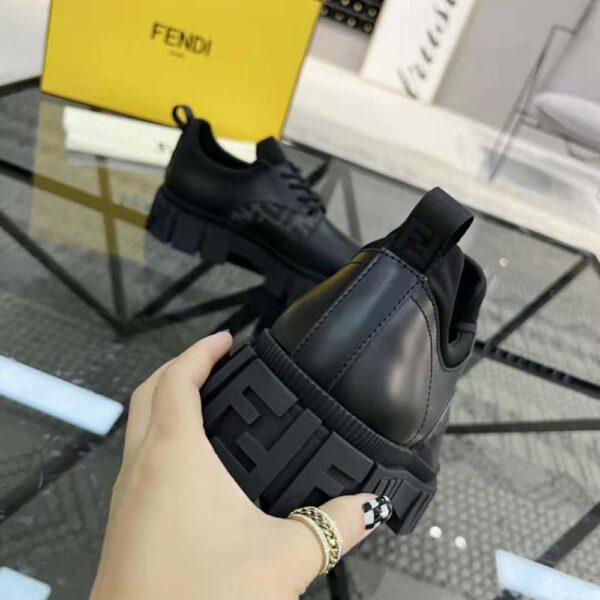 Fendi Women Force Black Leather Lace-Ups (6)