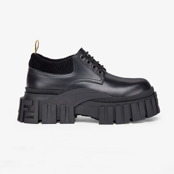 Fendi Women Force Black Leather Lace-ups (1)