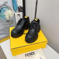 Fendi Women Force Black Leather Lace-ups (1)