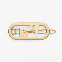 Fendi Women Hair Clip with Fendi O’Lock Motif-Gold (1)