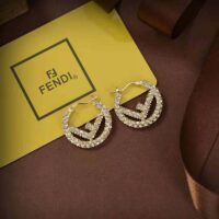 Fendi Women Hoop Earrings with F is Fendi Motif (1)