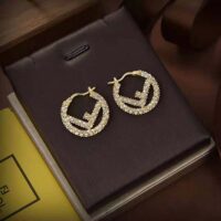 Fendi Women Hoop Earrings with F is Fendi Motif (1)