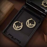 Fendi Women Hoop Earrings with F is Fendi Motif (1)