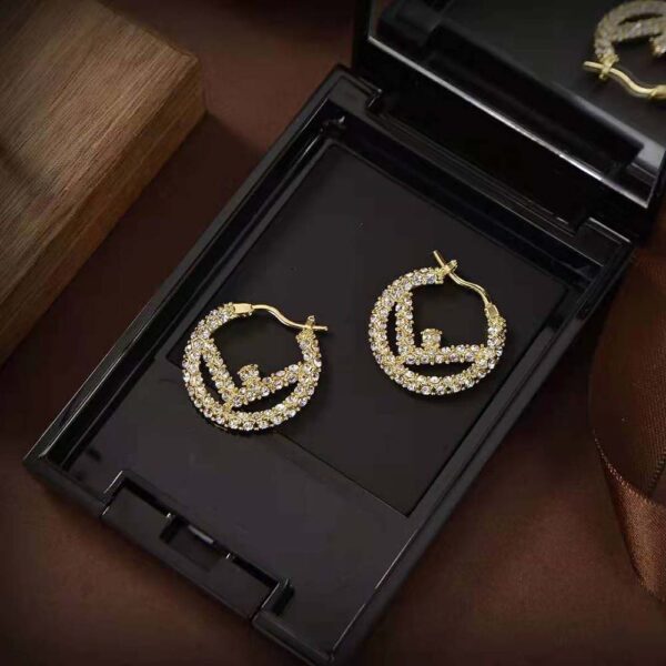 Fendi Women Hoop Earrings with F is Fendi Motif (6)