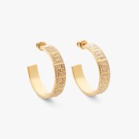 Fendi Women Hoop Earrings with FF Motif Gold-colored (1)