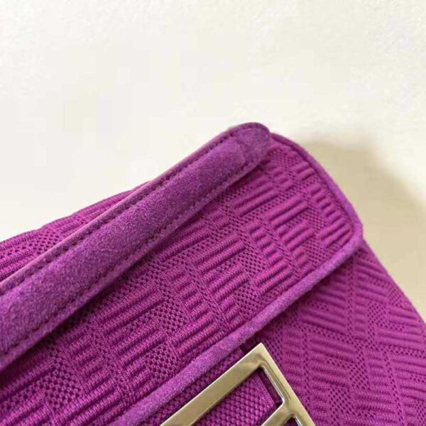 Fendi Women Midi Baguette Chain FF Fabric Bag-purple (6)