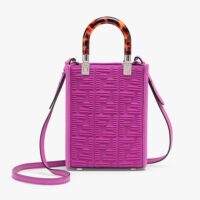 Fendi Women Mini Sunshine Shopper FF Fabric Mini-Bag-purple (1)