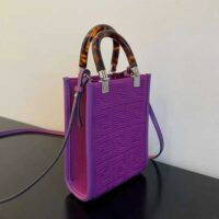 Fendi Women Mini Sunshine Shopper FF Fabric Mini-Bag-purple (1)