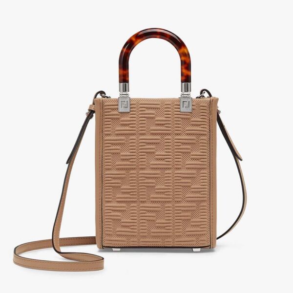 Fendi Women Mini Sunshine Shopper FF Fabric Mini-Bag-sandy (1)