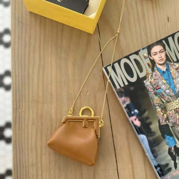 Fendi Women Nano Fendi First Charm Brown Nappa Leather Charm (1)