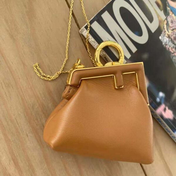 Fendi Women Nano Fendi First Charm Brown Nappa Leather Charm (2)