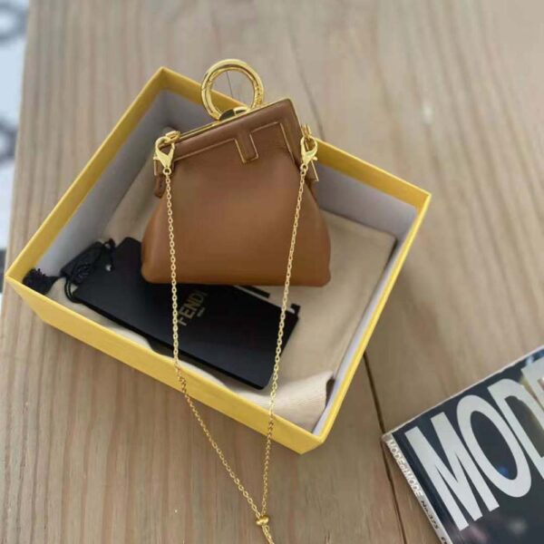 Fendi Women Nano Fendi First Charm Brown Nappa Leather Charm (5)