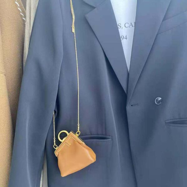 Fendi Women Nano Fendi First Charm Brown Nappa Leather Charm (6)