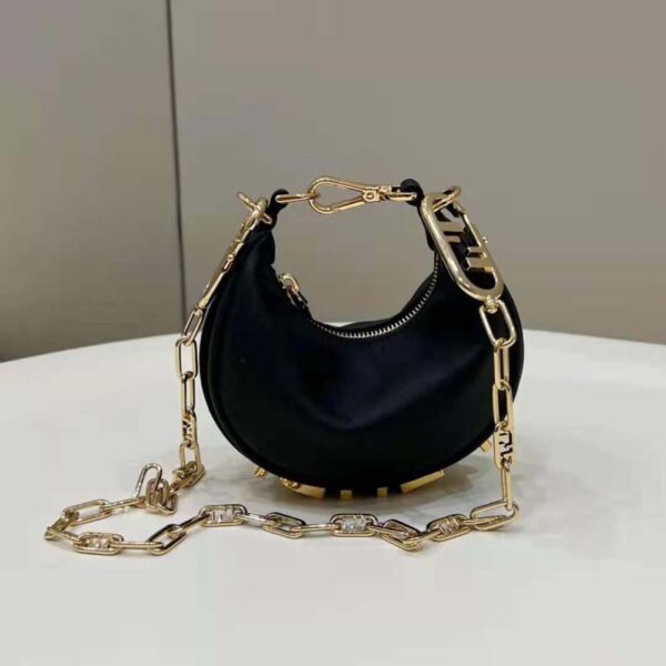 Fendi Women Nano Fendigraphy Black Leather Charm (3)