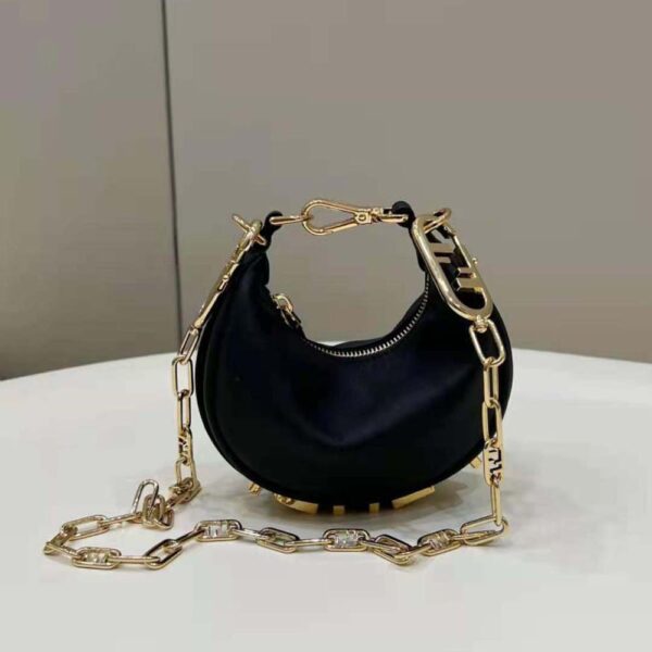 Fendi Women Nano Fendigraphy Black Leather Charm (3)
