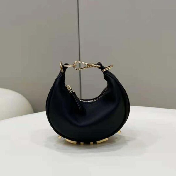 Fendi Women Nano Fendigraphy Black Leather Charm (4)