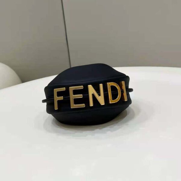 Fendi Women Nano Fendigraphy Black Leather Charm (7)