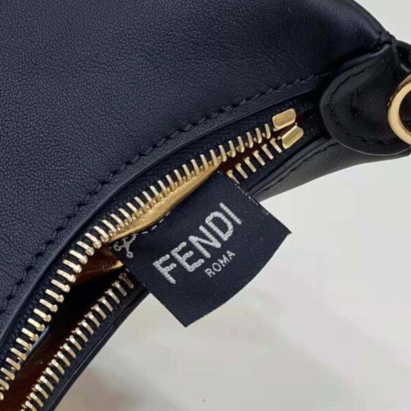 Fendi Women Nano Fendigraphy Black Leather Charm (8)