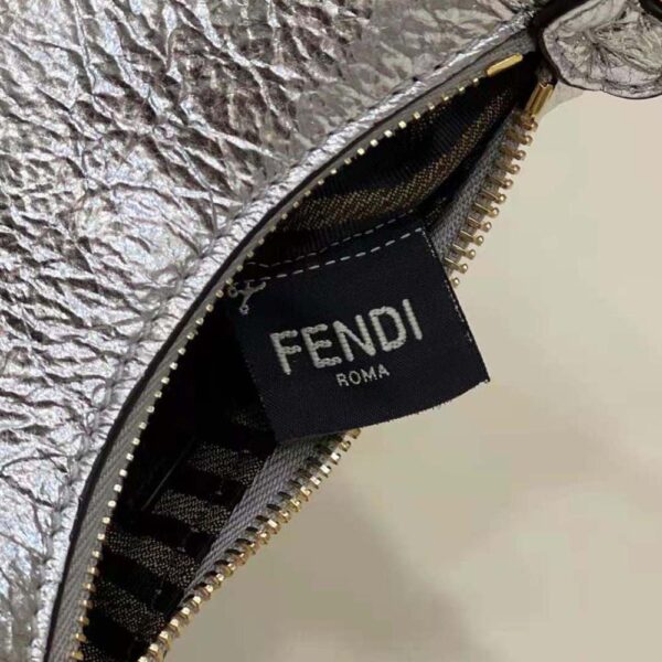 Fendi Women Nano Fendigraphy Silver Leather Charm (10)