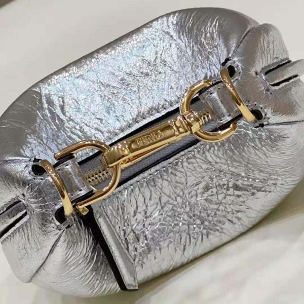 Fendi Women Nano Fendigraphy Silver Leather Charm (6)