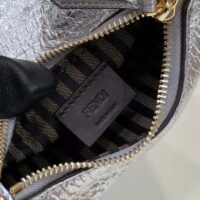 Fendi Women Nano Fendigraphy Silver Leather Charm (1)