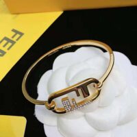 Fendi Women O Lock Bracelet Gold-Colored Bracelet (1)