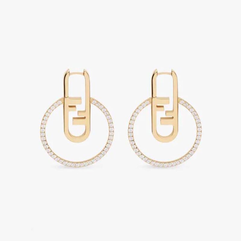 Fendi Women O Lock Earrings Gold-Colored