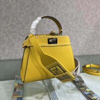 Fendi Women Peekaboo Iconic Mini Full Grain Leather Bag-yellow (1)